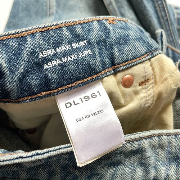 DL1961 Asra Maxi Denim Skirt Aged Mid Size 28 NEW NWT - Picture 6 of 12